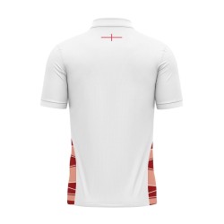 Men's England Rugby 2024/25 Third Warm Up Polo Shirt - White