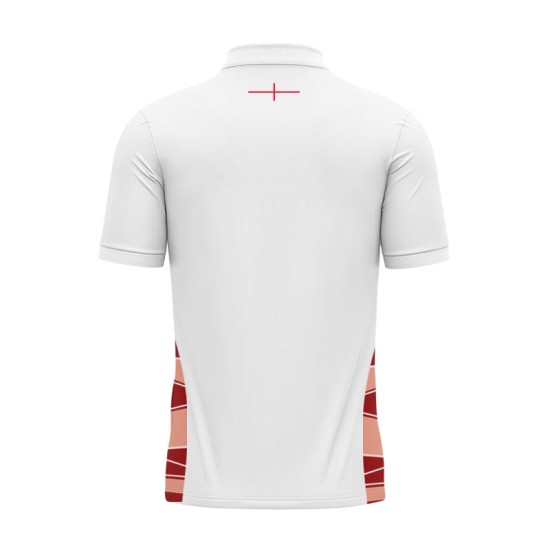 Men's England Rugby 2024/25 Third Warm Up Polo Shirt - White Men's England Rugby 2024/25 Third Warm Up Polo Shirt - White