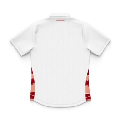 Kid's England Rugby 2024/25 Third Warm Up Polo Shirt - White