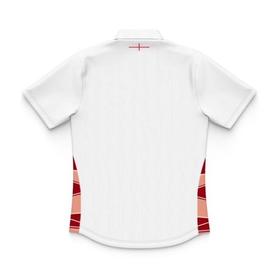 Kid's England Rugby 2024/25 Third Warm Up Polo Shirt - White Kid's England Rugby 2024/25 Third Warm Up Polo Shirt - White