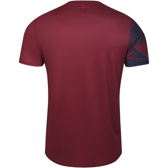 Men's England Rugby 2024/25 Third Warm Up Shirt - Red Men's England Rugby 2024/25 Third Warm Up Shirt - Red