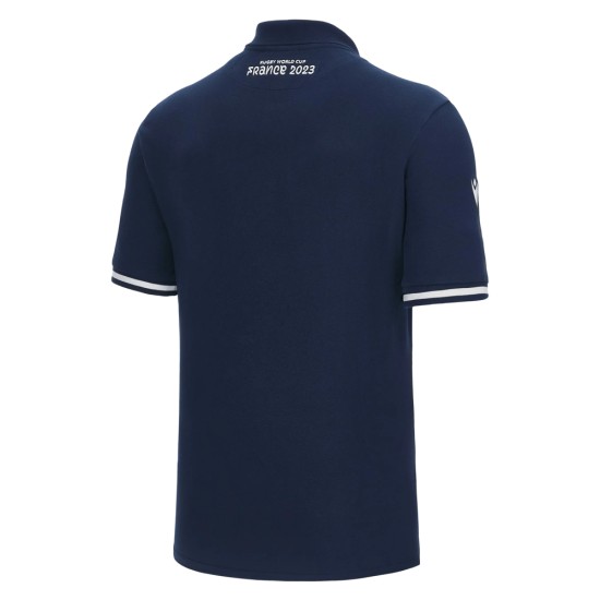 Men's Scotland Rugby 2023 Home Blue Polo Shirt Men's Scotland Rugby 2023 Home Blue Polo Shirt