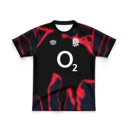 Kid's England Rugby 2024/25 Third Warm Up Shirt - Heatmap