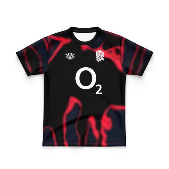 Kid's England Rugby 2024/25 Third Warm Up Shirt - Heatmap