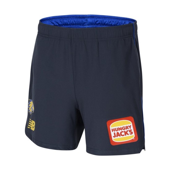 Men's West Coast Eagles 2025 Third Travel Shorts - Black Men's West Coast Eagles 2025 Third Travel Shorts - Black