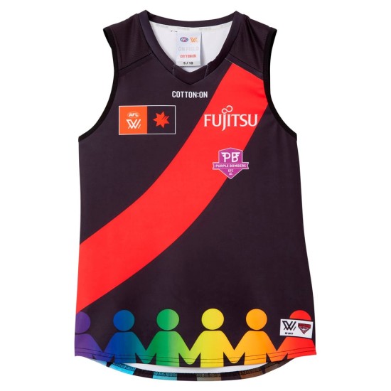 Women's Essendon Bombers 2024 Third AFLW Pride Guernsey Women's Essendon Bombers 2024 Third AFLW Pride Guernsey