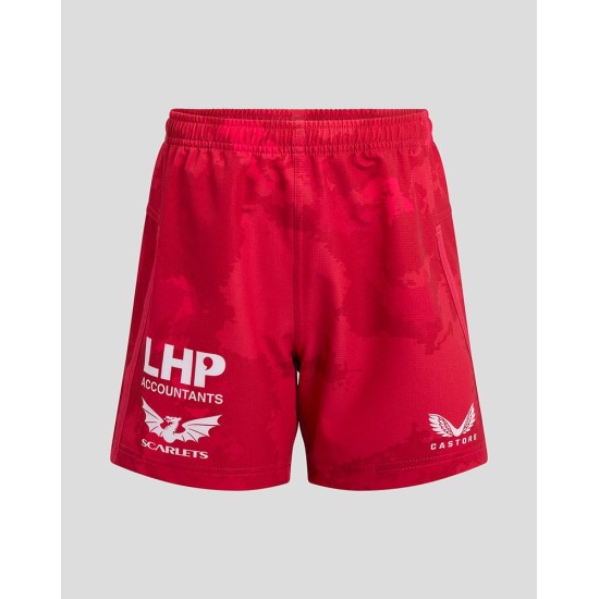 Kid's Scarlets 2024/25 Home Shorts