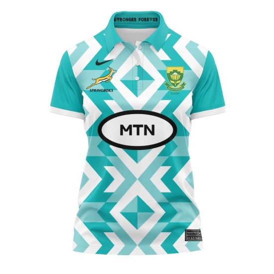 Women's South Africa Springboks 2024 Away Polo Shirt Women's South Africa Springboks 2024 Away Polo Shirt