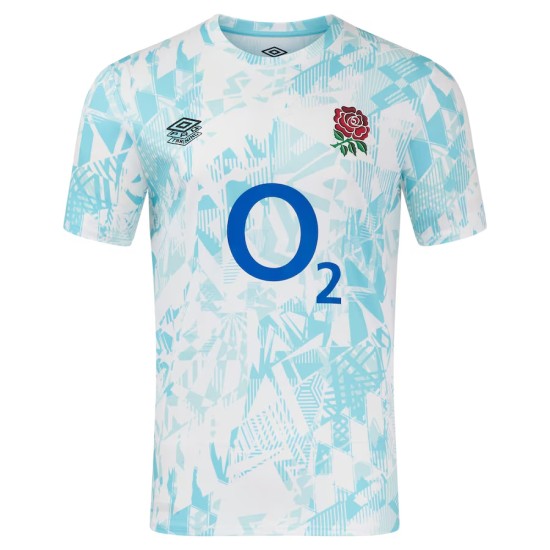 Men's England Rugby 2024/25 Third Warm Up Shirt - White