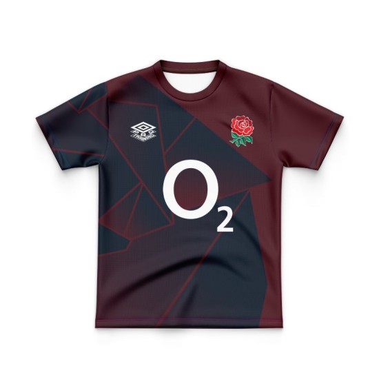 Kid's England Rugby 2024/25 Third Warm Up Shirt - Brown Kid's England Rugby 2024/25 Third Warm Up Shirt - Brown