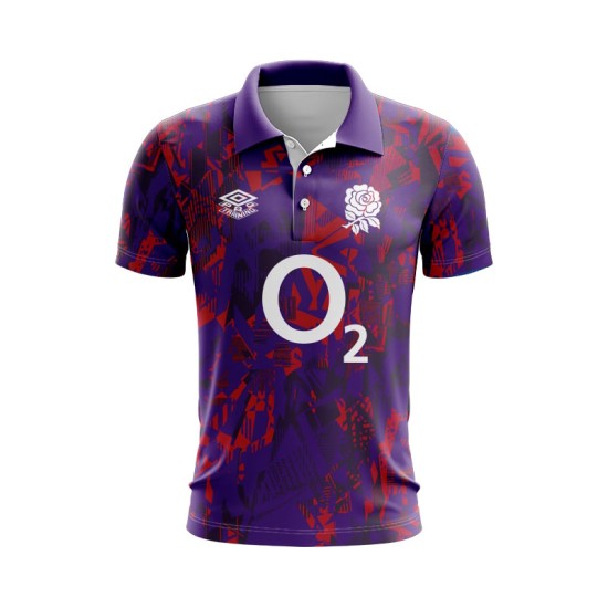 Men's England Rugby 2024/25 Third Exclusive Warm Up Polo Shirt Men's England Rugby 2024/25 Third Exclusive Warm Up Polo Shirt
