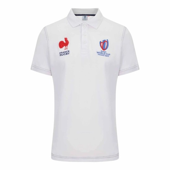 Men's France Rugby 2023 Away White Polo Shirt