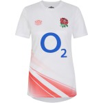 Women's England Rugby 2024/25 Third Red Roses Warm Up Shirt - White Women's England Rugby 2024/25 Third Red Roses Warm Up Shirt - White