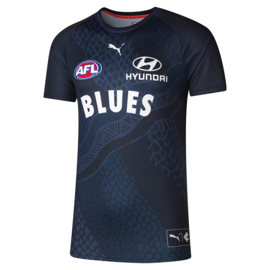 Men's Carlton Blues 2024 Third Warm Up Shirt Men's Carlton Blues 2024 Third Warm Up Shirt