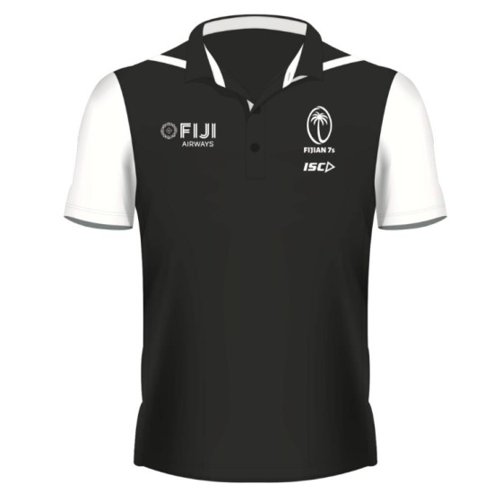 Men's Fiji Rugby 2021 Polo Shirt Black Men's Fiji Rugby 2021 Polo Shirt Black