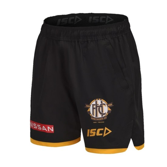Kid's Hawthorn Hawks 2025 Third Training Shorts - Black Kid's Hawthorn Hawks 2025 Third Training Shorts - Black
