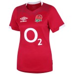 Women's England Rugby 2024/25 Third Red Roses Warm Up Shirt - Red Women's England Rugby 2024/25 Third Red Roses Warm Up Shirt - Red