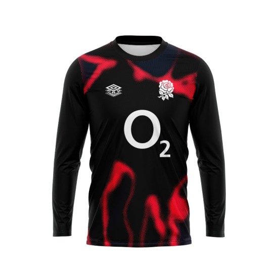 Men's England Rugby 2024/25 Third Warm Up Long Sleeve Shirt Men's England Rugby 2024/25 Third Warm Up Long Sleeve Shirt