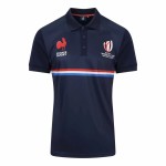 Men's France Rugby 2023 Home Blue Polo Shirt Men's France Rugby 2023 Home Blue Polo Shirt