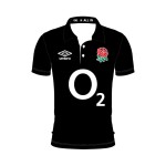 Men's England Rugby 2024/25 Third Warm Up Polo Shirt - Black Men's England Rugby 2024/25 Third Warm Up Polo Shirt - Black