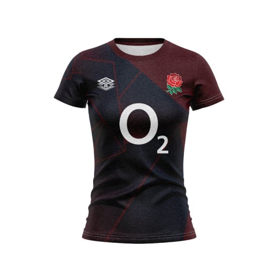 Women's England Rugby 2024/25 Third Warm Up Shirt - Brown Women's England Rugby 2024/25 Third Warm Up Shirt - Brown