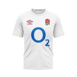 Men's England Rugby 2024/25 Third Warm Up Shirt - White Men's England Rugby 2024/25 Third Warm Up Shirt - White