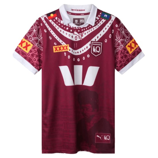 Women's QLD Maroons 2025 Third Indigenous Shirt Women's QLD Maroons 2025 Third Indigenous Shirt