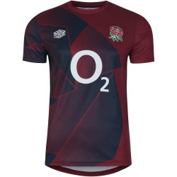 Men's England Rugby 2024/25 Third Warm Up Shirt - Red