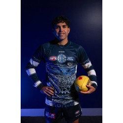 Men's Geelong Cats 2024 Third First Nations Long Sleeve Guernsey Men's Geelong Cats 2024 Third First Nations Long Sleeve Guernsey